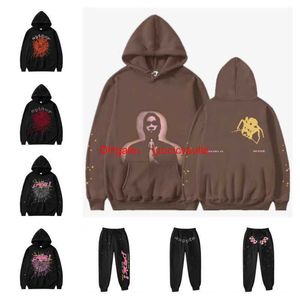 Hommes Femmes Sweats à capuche Young Thug Designers de haute qualité Hip Hop P * NK Web Puff Print Sp5der 555555 Sweat à capuche Angel Spider Sweatshirts Pull en tissu lourd DHGV