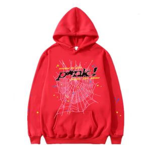 HOMBRES HOMBRES HOPÍA Jóvenes diseñadores de alta calidad Hip Hop Pink Web Web Puff Print 555 Sweinshirts Angel Sweats de tela pesada