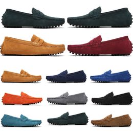 hommes femmes chaussures de plein air en cuir semelle souple noir rouge orange bleu marron orange confortable chaussures de sport 023