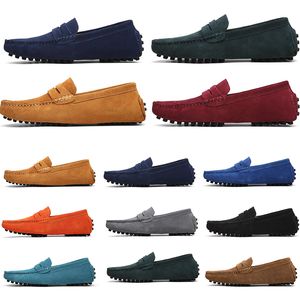 Mens vrouwen buitenschoenen leer zacht zool zwart rood oranje bruin oranje comfortabele casual schoenen 007