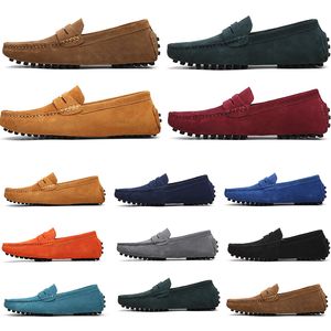 hommes femmes chaussures de plein air en cuir semelle souple noir rouge orange bleu marron orange confortable chaussures de sport 002