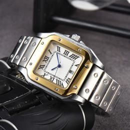 Mens Women Quartz Polshorloges AAA Designer Blue Watches Hoge kwaliteit tank Boutique Steel Strap Designer Watches voor groothandelshorloge