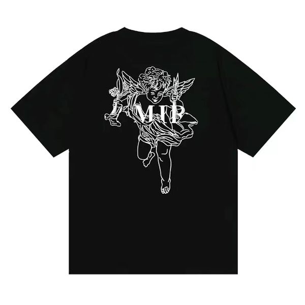 Camisetas de diseñador para mujer para hombre Camisetas estampadas con graffiti de tinta Splash de moda, camisetas casuales de algodón para hombre, camisetas de manga corta de gran tamaño Hip-Hop Streetwear Euro Size S-XL