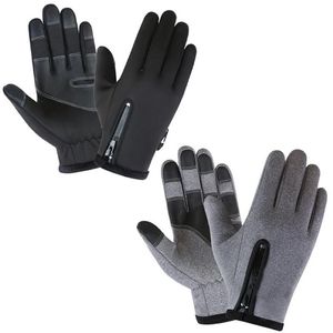 Heren Dames Thermische Fleece Handschoenen Met Lange Vinger Winddicht en Waterdicht Touchscreen Antislip Outdoor Gevoerde Rits Handschoenen255a