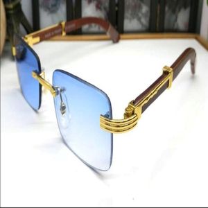 Mens dames zonnebrillen nieuwe mode sport hout gepolariseerde zonnebril goud en zilveren frame retro vierkante lens worden geleverd met doos 257N