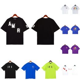 Hommes Femmes T-shirt Amirir chemise Mode Jet d'encre lettre impression motif homme T-shirts Top Qualité Coton T-shirts Occasionnels À Manches Courtes Hip Hop Chemises Streetwear T-shirts