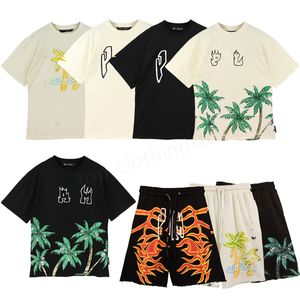 Mens Femmes T-shirts Shorts Designer Palms Tracksuit Summer Fashion Brand Angle Loison Loose Crew Cotons Cotons Imprime