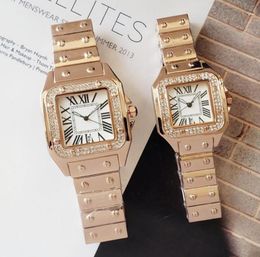 Hommes Femmes Montre Plein Diamant Glacé Sangle Designer Montres Mouvement À Quartz Couple Amoureux Horloge Montre-Bracelet Avec boîte