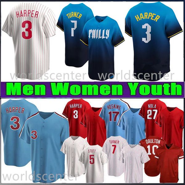 Philly City Connect Jersey 3 Harper Mens Women Youth 7 Trea Turner Bryce 10 J.T.Realmuto Bryson Stott Kyle Schwarber enfants