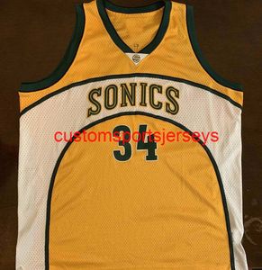 Hombres Mujeres Jóvenes Vintage Ray Allen Basketball Jersey Bordado agregar cualquier número de nombre