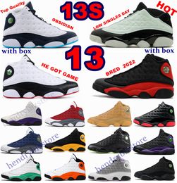 13S Wolf Grey Zapatillas de baloncesto Flint Black UNC 13 Playoffs 2023 Trigo Día de solteros Obsidiana Polvo Azul Blanco Criado He Got Game Red Flints Hyper Royal Island Zapatillas de deporte