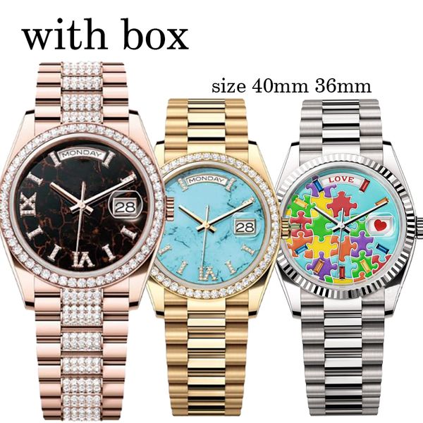 Montre en diamant pour hommes et femmes, Puzzle de styliste, 40mm 36mm, automatique, haute qualité, 904L, mode, mouvement, nouvelle collection 2023