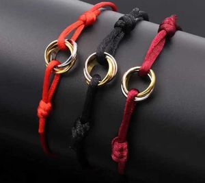 Bracelet de créateur pour hommes et femmes, bracelet de mode Trinity, en acier inoxydable, anneau de trinité, bracelet à trois anneaux, bracelet à main, bracelets de couple