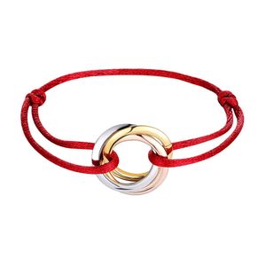 Bracelet pour hommes et femmes Bracelet de créateur Bracelet de mode Trinity Bracelet en acier inoxydable 316l Trinity Ring String Bracelet Trois anneaux main