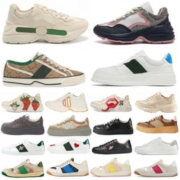 Designer Rhyton Shoes Multicolor Sneakers Men Femme Trainers Tennis 1977 Sneakers Vintage ScreenteroutDoor Chaussures Vintage Chaussures Platform Sneaker Shoe 35-45