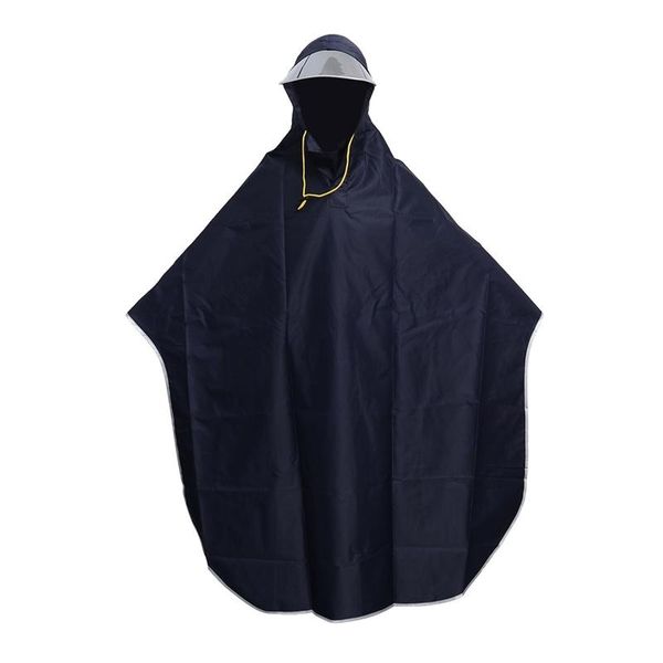 Hommes Femmes Vélo Vélo Vélo Imperméable Cape De Pluie Poncho À Capuche Coupe-Vent Manteau De Pluie Mobilité Scooter Couverture (Bleu Marine) 210320