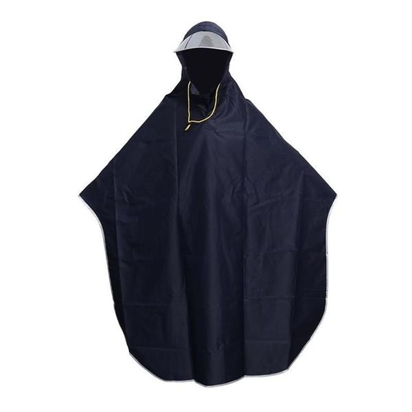 Hommes Femmes Cyclisme Vélo Vélo Imperméable Cape De Pluie Poncho À Capuchon Coupe-Vent Manteau De Pluie Mobilité Scooter Couverture Bleu Marine 201016294f