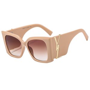 Heren Dames Designer Bolle Y-zonnebril Ontwerp Zonnebril Rond Modieus Goud Cat Eye-montuur Luxe glazen lens Brillen voor heren Dames Strand buiten met doos AAA2664 sl23