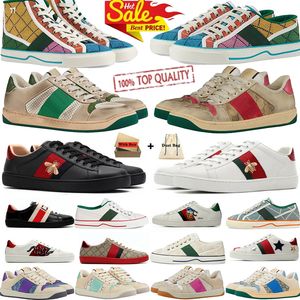 Con caja Zapatos de diseñador Marca Italia Abeja Ace Zapatillas de deporte Tigre Bordado Negro Blanco Verde Rayas para caminar Hombres Mujeres Tenis 1977 Zapatilla de deporte Screener Sucio Deporte Entrenadores