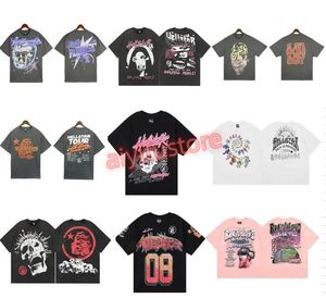 Hellstar t Shirt Rappe Heren Dames Tshirt Rapper Wash Grijs Heavy Craft Unisex Korte mouw Top High Street Fashion Retro Hell Dames T-shirt