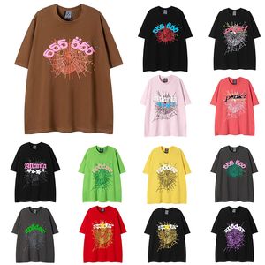 Hommes Femmes Designer T-shirts Sp5der Lettre Imprimé Noir Rose T-shirt Spider 555555 Coton T-shirts occasionnels