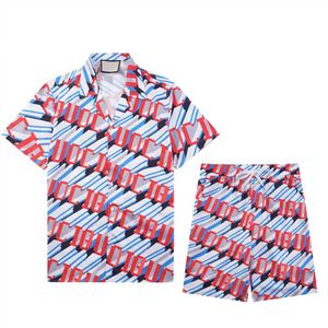 Ensemble de vêtements de sport de créateur masculin Luxury Classic Fashion Hawaiian Shirt Sportswear Lettre Short imprimé Shirt Set à manches courtes