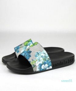 Heren dames mode blauwe bloem bloemen rubberglaasjes sandalen flip flops jongens meisjes causale strand slippers3729821