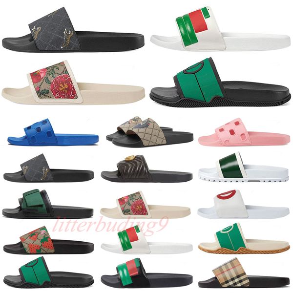 Hommes Femmes Mode Été Sandales Pantoufle Plage Diapositive Pantoufles Dames Bureau À Domicile Chaussures Designer Fleurs Abeille Avec Boîte