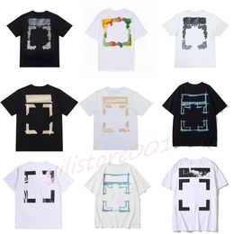 Hommes Femmes Mode Tops Sport Tshirt Été Designer Offs Blanc T-shirts De Luxe Coton Lâche T-shirts Casual Manches Courtes Peinture À L'huile T-shirts Hommes T-shirts T9