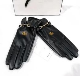 Hommes Femmes Cinq Doigts Gants De Mode Designer Marque Lettre Impression Épaissir Garder Au Chaud Gant Hiver Sports De Plein Air Pur Coton 005