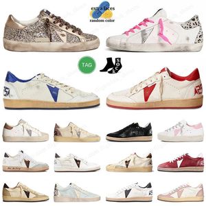 Hommes Femmes Golden Designer Sneakers Luxurys Mocassins Chaussures Casual Cuir Italie Dirty Old Shoe Marque Femmes Hommes Blanc Argent Rose Super-Star Ball Star Baskets