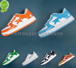 Heren Hajimes Sorayamas X Bapestar SK8S Camo -concepten van SK8S leveren exclusieve baden Aped Purple Green Trainers Sport Shoes 2013065