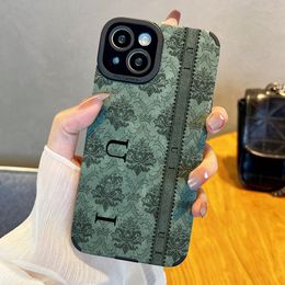 Para mujer para hombre Iphone 15 Pro Max Funda para teléfono Diseñador 15plus 14promax 14pro 14 Funda para teléfono con estampado de selva Resistente a la moda 13 12 11 Dirt Phonecase