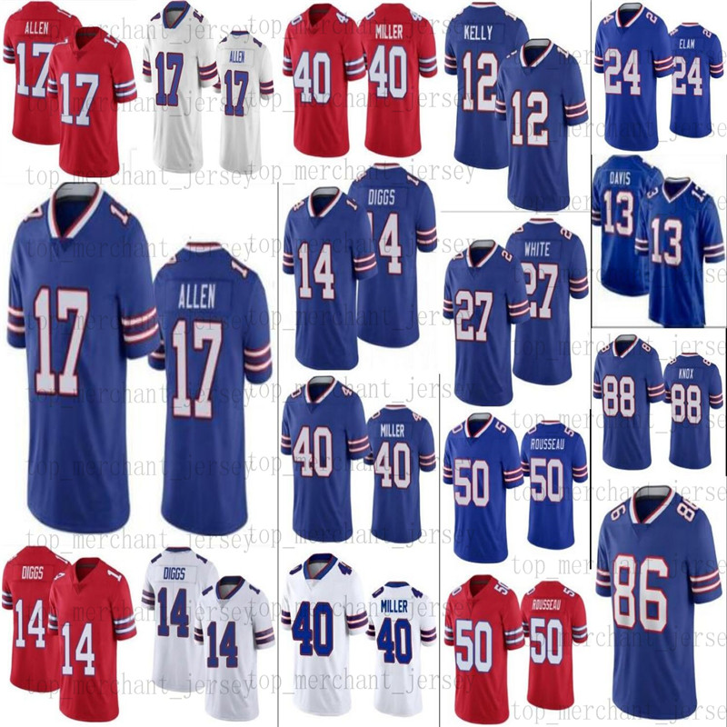 Josh Allen 14 Stefon Diggs Football Jersey Buffalos Gabriel Davis Von Miller Billes Cook Dawson Knox Beasley Milano Dalton Kincaid Gregory Rousseau Hamlin Poyer