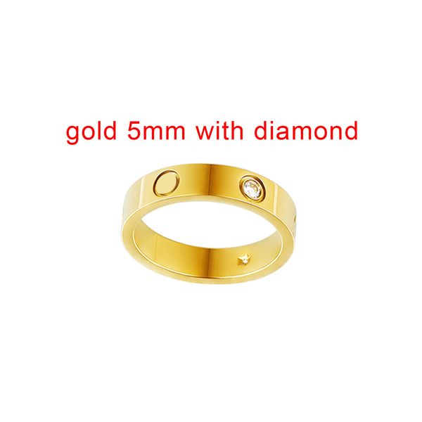 Mens Womens Love Ring Man 4 mm 5 mm 6 mm Mariage de haute qualité 925S 18K Taille 5-11 Luxury Diamond Rose Silver Engagement avec Box CRTIR Designer Gold Band Rings pour W 654