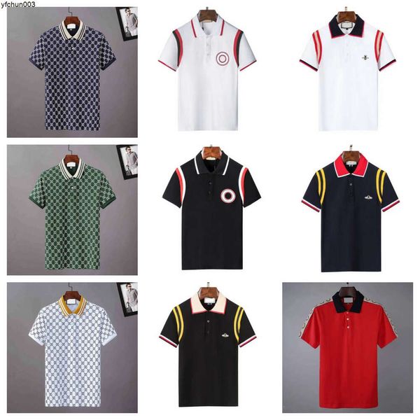 Para hombre / para mujer Camisa de polo Diseñador Polos Camisas Moda Enfoque Bordado Serpiente Liga Pequeñas abejas Patrón de impresión Ropa Ropa Camiseta