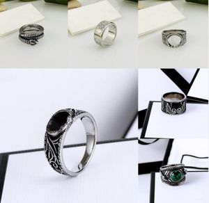 Mens Womens Retro Rings Designer Double Letter Titanium Steel Rings Luxury Stainless Steel Unisex Mens Cuba Fashion Couples Ring Jewellery Accessories