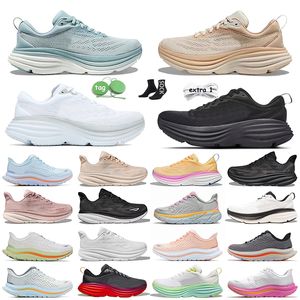 Zapatillas de deporte para correr para mujer para hombre Bondi 8 Clifton 9 zapatos de diseñador triple negro clous blanco rosa corredores de espuma deportes para hombre para mujer entrenadores deportivos al aire libre