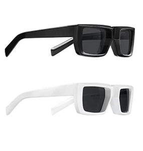 Runway-zonnebril voor heren SPR 24Y Zwart en wit Klassiek convex stereoscopisch dik frame zomerstijl casual strandvakantie A1988234