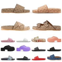 Sandalia de diapositivas para mujer para hombre Interior G Famoso Sandalias Plataforma Diapositivas Zapatillas Antideslizante Grueso Fondo suave Verano Lujo Casa Casa Flores al aire libre Rosa Marrón Zapatilla