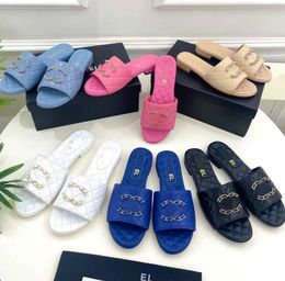 Zapatillas para hombres Sliders Sandals Fashion Summer Flofer Beach Choal Casual Channel Plan Diseñador de lujo Slide Top de calidad Blanca Blanca Sandale Sandale Girl Gi Gi