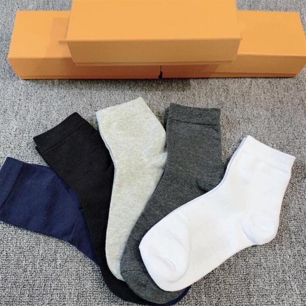 Chaussettes de sport pour hommes et femmes, 100% coton, couple entier, 5 couleurs, chaussettes longues et en forme de tube avec boîte jaune 318g