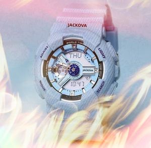 Montre numérique de sport à quartz pour hommes et femmes, heure mondiale, lumière froide LED, double affichage, ceinture en caoutchouc fonctionnelle, montre de luxe, cadeaux