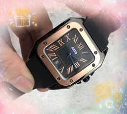 Hommes Femmes Carré Chiffres Arabes Romains Réservoir Cadran Simple Montre Mouvement À Quartz Horloge en Caoutchouc Ceinture De Silicone Couples Affaires Loisirs Plongée Montres Cadeaux