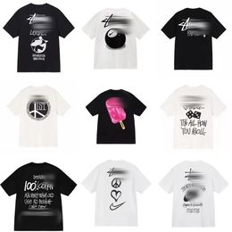Mens pour femmes Sy T-shirt Designer Black 8 chemises pour hommes Graphic à manches courtes concepteur d'été Stussness Street Sports Clothes T-shirts
