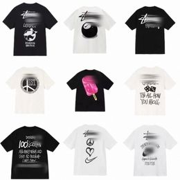 Mens Sy T Shirt Designer Black 8 Camisas para hombres Camiseta gráfica de la camiseta de manga corta Summer Stussn Street Sports 32Bu#
