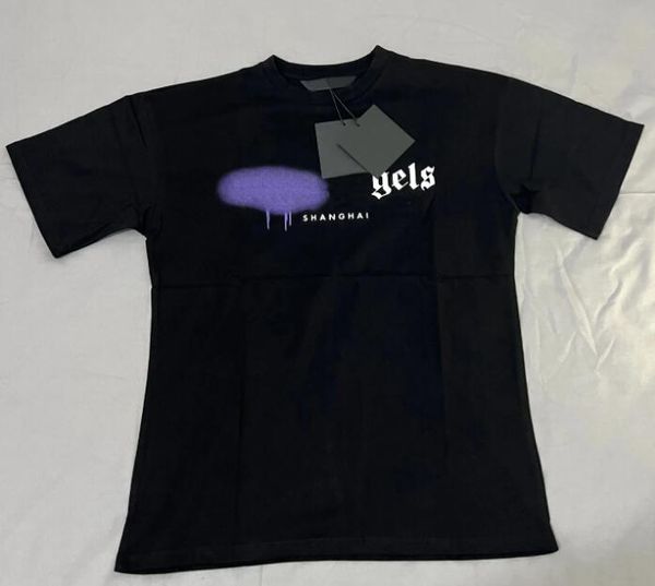 T-shirt pour hommes et femmes avec lettres laminées imprimées à manches courtes de luxe High Street T-shirt décontracté surdimensionné 100% pur coton pour hommes et femmes-Y4