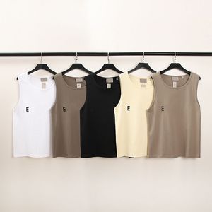 Mens dames tanktops mode zomer t -shirt letter print tees mouwloos shirt crew nek casual straatkleding ademende 6 kleuren