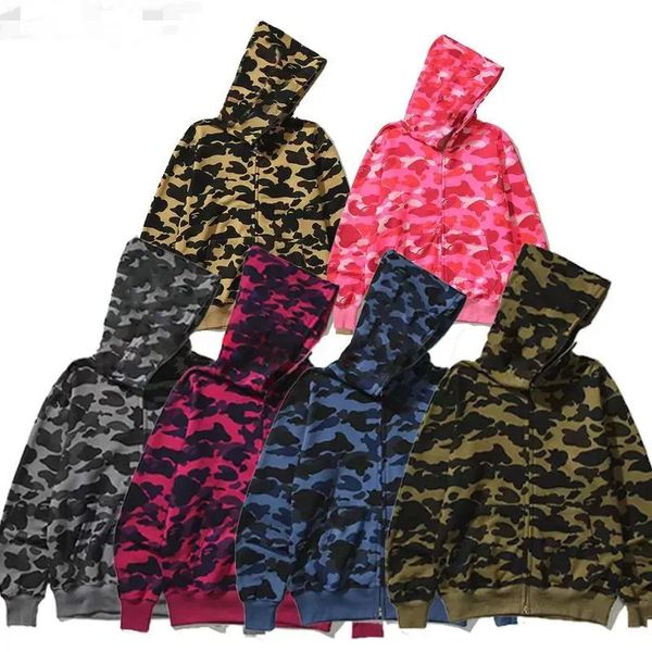 Hommes Femmes Tech Polaire Chaud Sportwear Cardigans Designer Hoodies Manteau Femme Noir Camouflage Bleu Sweat À Capuche Sweat Homme Femme Pull Vêtements