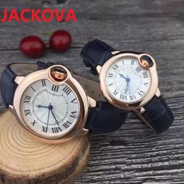 Reloj de tiempo para mujer para hombre Pulsera clásica Reloj de pulsera Energías de batería Cronógrafo Cuarzo Relojes de pulsera de diseñador de pareja de cuero genuino 242D
